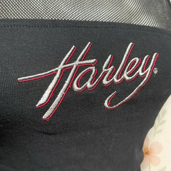 Harley Davidson Mesh Tank Top Black 2013 Embroidered Y2K Biker Size M 2013 - Picture 2 of 6